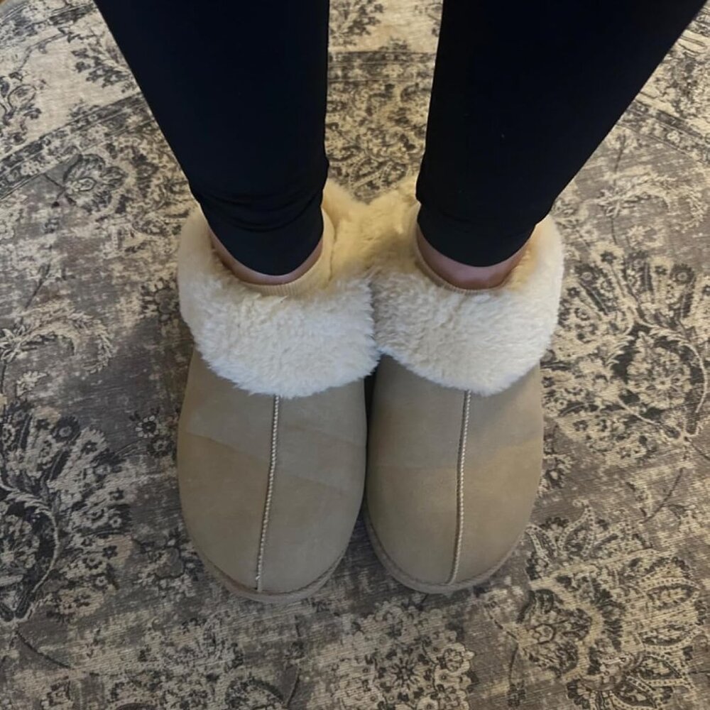 🆕Women Parchment Madge Fuzzy Ethylene Vinyl Acetate Faux Fur Faux Suede Slipper